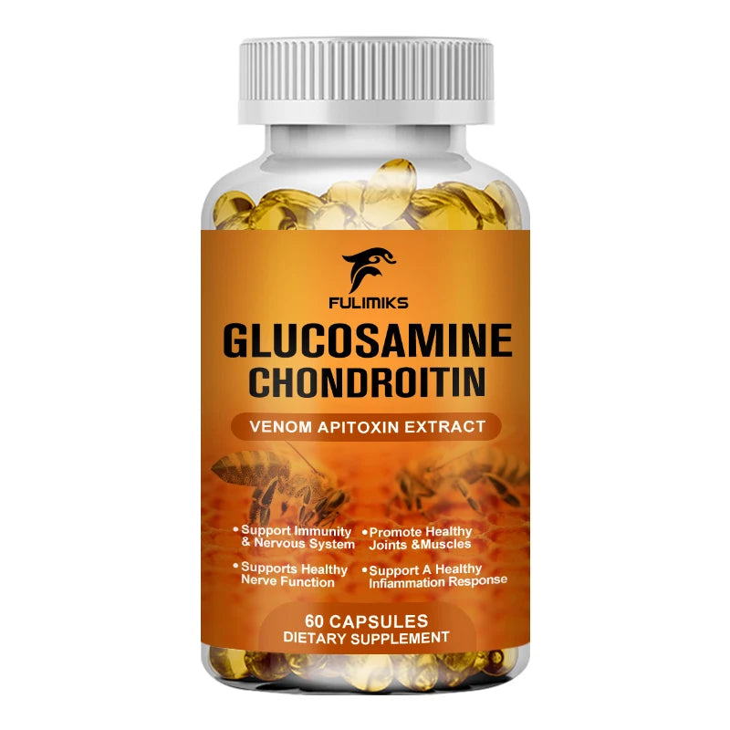 Glucosamina 1500 mg Condroitina 1200 mg Cápsulas de resistencia extra Soporte para articulaciones Suplemento de apoyo inmunológico antioxidante para adultos