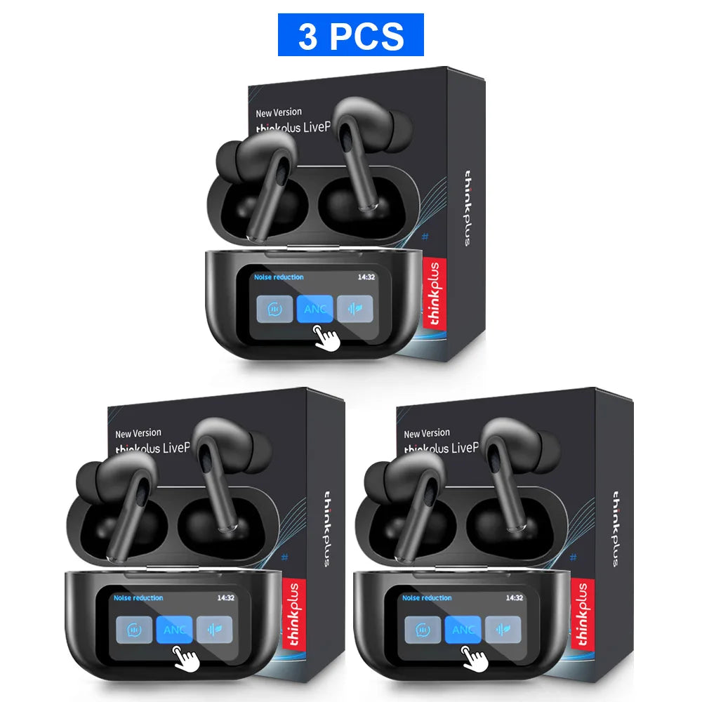 Original Thinkplus auriculares inalámbricos Bluetooth ANC auriculares con reducción de ruido HD micrófono llamada Gamer auriculares LED Control de pantalla táctil