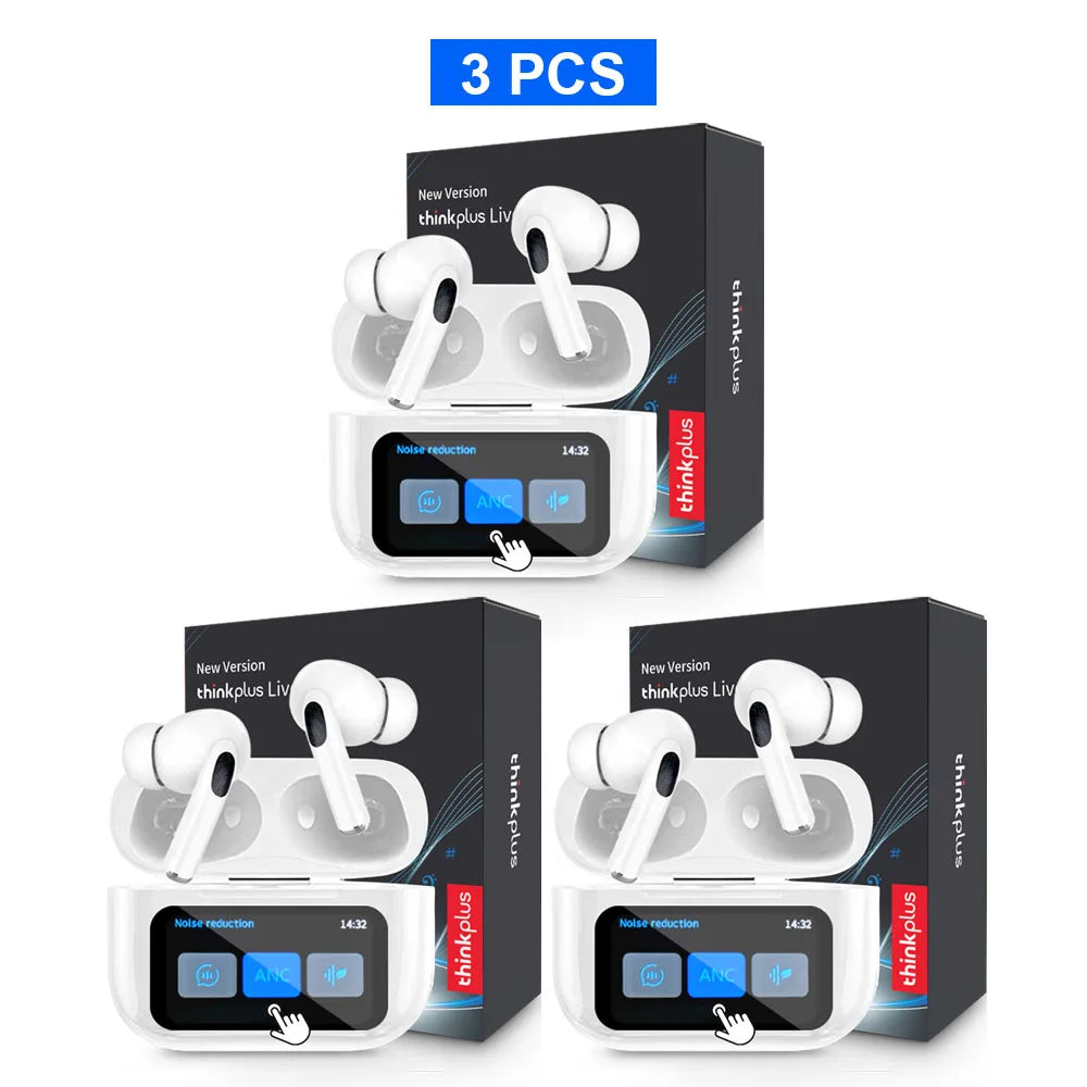 Original Thinkplus auriculares inalámbricos Bluetooth ANC auriculares con reducción de ruido HD micrófono llamada Gamer auriculares LED Control de pantalla táctil