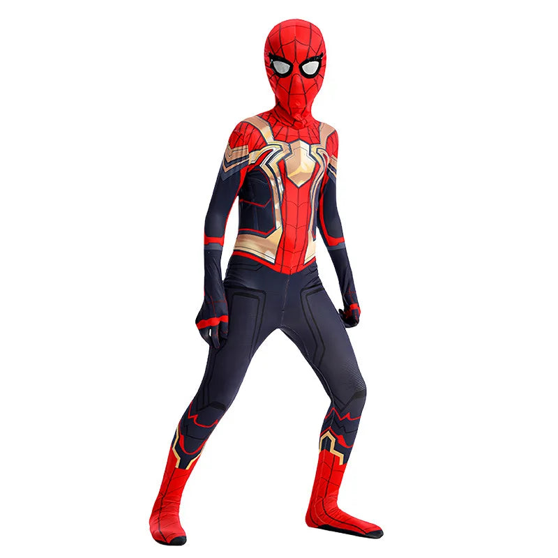 Red Spider-Themed Full-Body Cosplay Suit for Adults