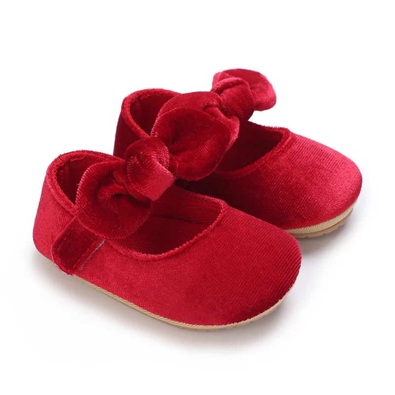 Zapatos de Terciopelo Rojos para Bebé