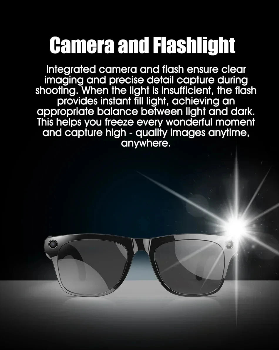 Lenovo Bluetooth 8K Smart AI Touch Glasses Camera With 800w Sport ChatGpt4.0 Sunglasses Calling Music Player For Men Women Gifts